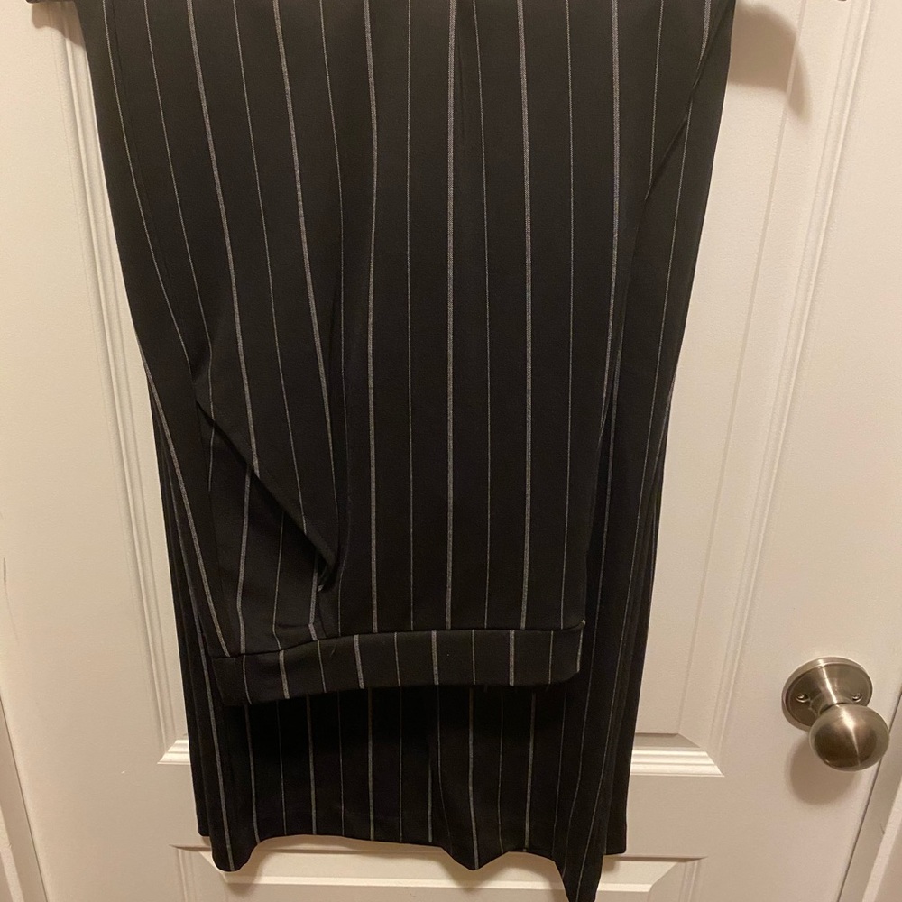 Pinstripe, wide-leg trousers